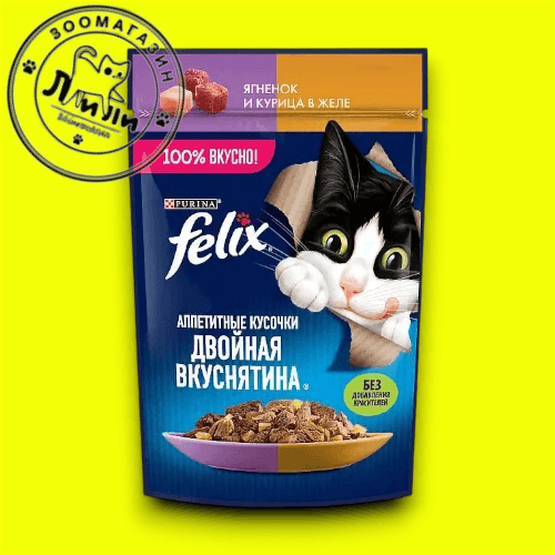 FELIX Ягнёнок и курица в желе 75г