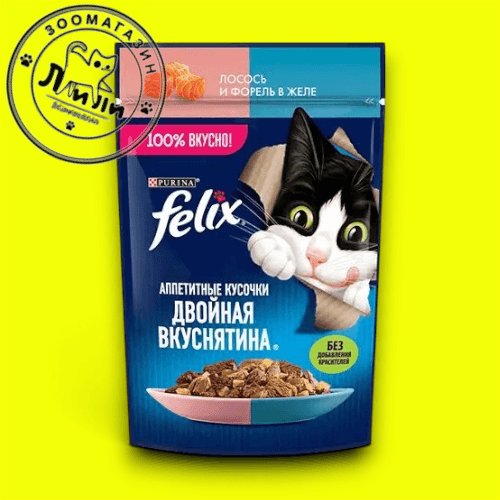 FELIX Лосось и форель желе 75 г